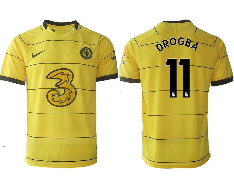 Men 2021-2022 Club Chelsea away aaa version yellow #11 Soccer Jersey->chelsea jersey->Soccer Club Jersey